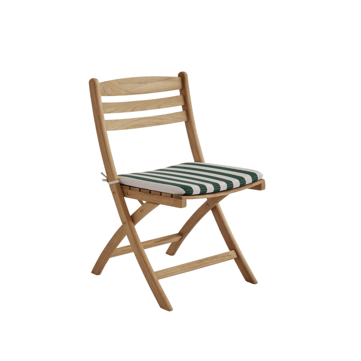 Selandia Chair Cushion - Skagerak by Fritz Hansen Outdoor Furniture - Light Apricot/Dark Green Stripe - HORNE