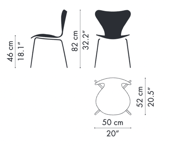 Series 7 Chair - Lacquered - Fritz Hansen - Chairs - Black - Chromed Steel - HORNE