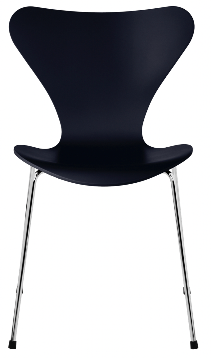 Series 7 chair - Lacquered - Fritz Hansen - Chairs - Midnight Blue - Chromed Steel - HORNE