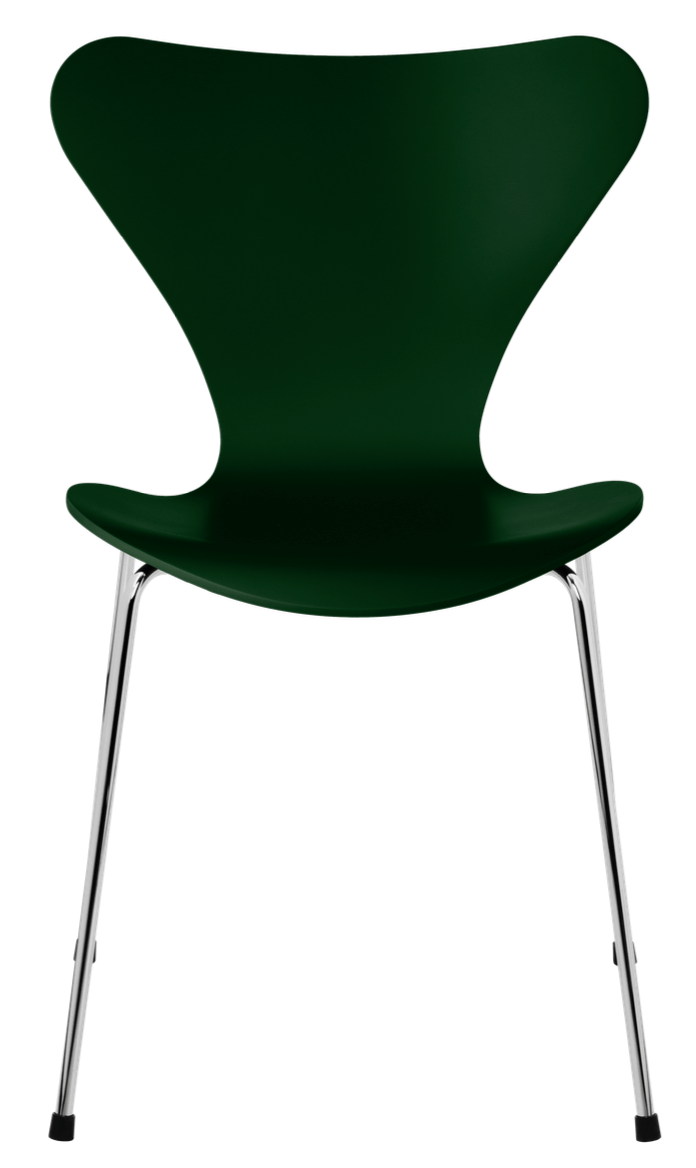Series 7 chair - Lacquered - Fritz Hansen - Chairs - Evergreen - Chromed Steel - HORNE