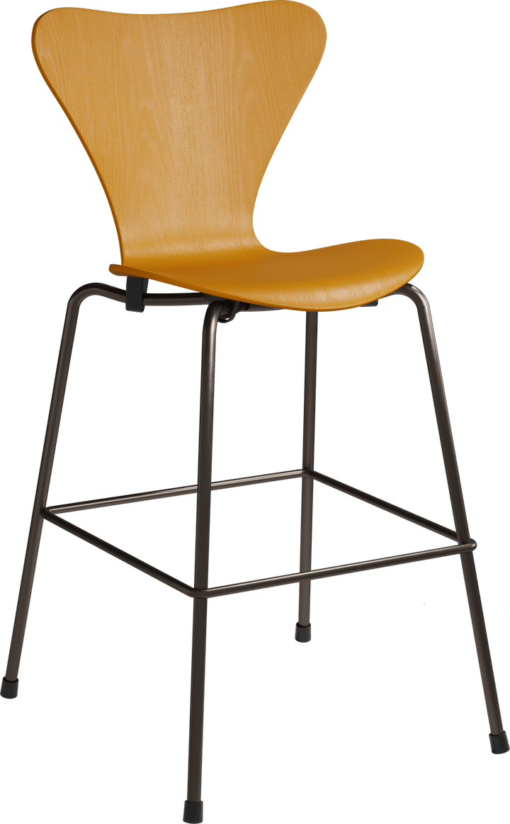 Series 7™ Junior Chair - Fritz Hansen Chairs - Coloured Veneer Ash - Burnt Yellow - HORNE