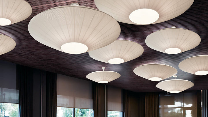 Siam 120 Ceiling Light - Bover Ceiling Lights - White Ribbon - Size 1: 14.17" Overall Drop - HORNE