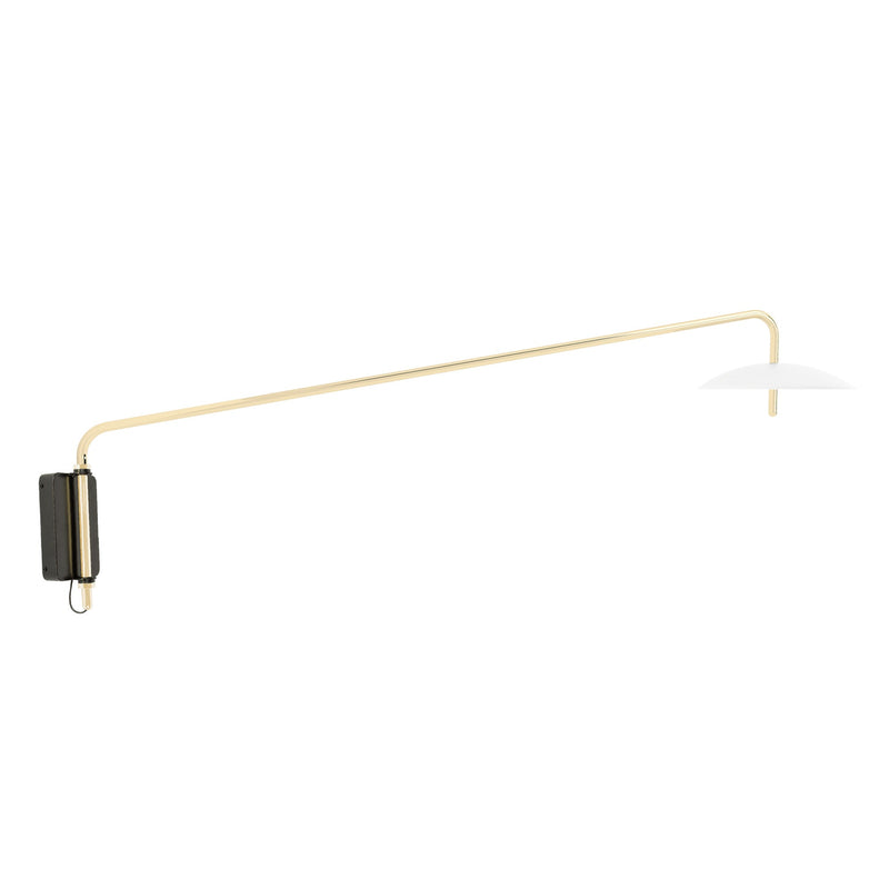 Signal Arm Sconce Long - Plug in - Souda Wall Sconces - White x Brass - HORNE