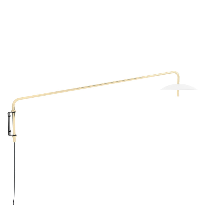 Signal Arm Sconce Long - Plug in - Souda Wall Sconces - White x Brass - HORNE