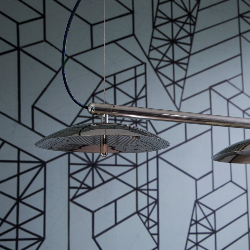 Signal Linear Pendant - 93in - Souda Pendants - White & Brass - HORNE