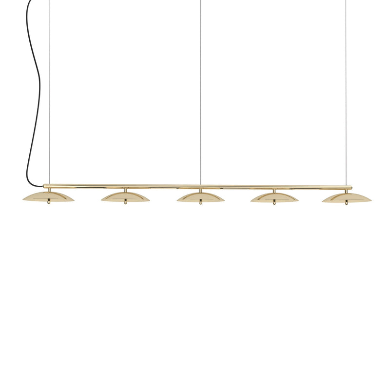 Signal Linear Pendant - 93in - Souda Pendants - White & Brass - HORNE