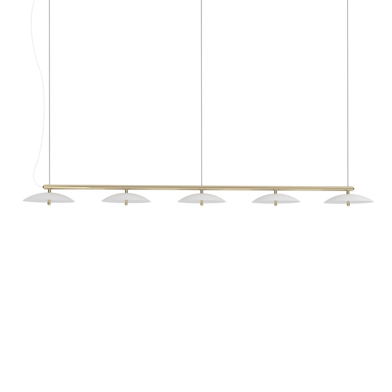Signal Linear Pendant - 93in - Souda Pendants - White & Brass - HORNE