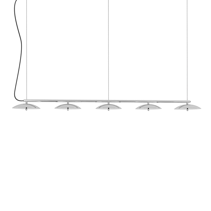 Signal Linear Pendant - 93in - Souda Pendants - White & Brass - HORNE