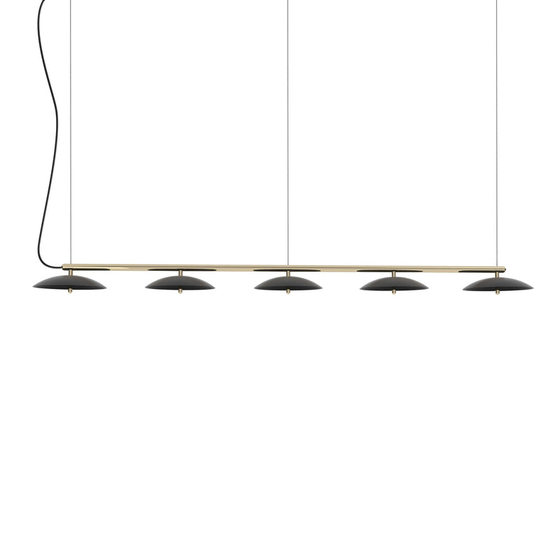 Signal Linear Pendant - 93in - Souda Pendants - White & Brass - HORNE