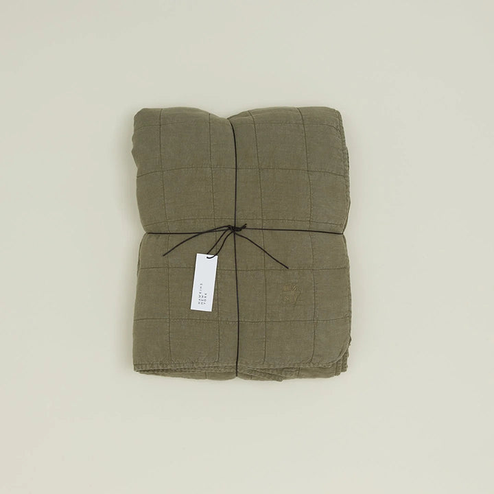 Simple Linen Quilt - Hawkins New York Bedding + Pillows - Olive - Queen - HORNE