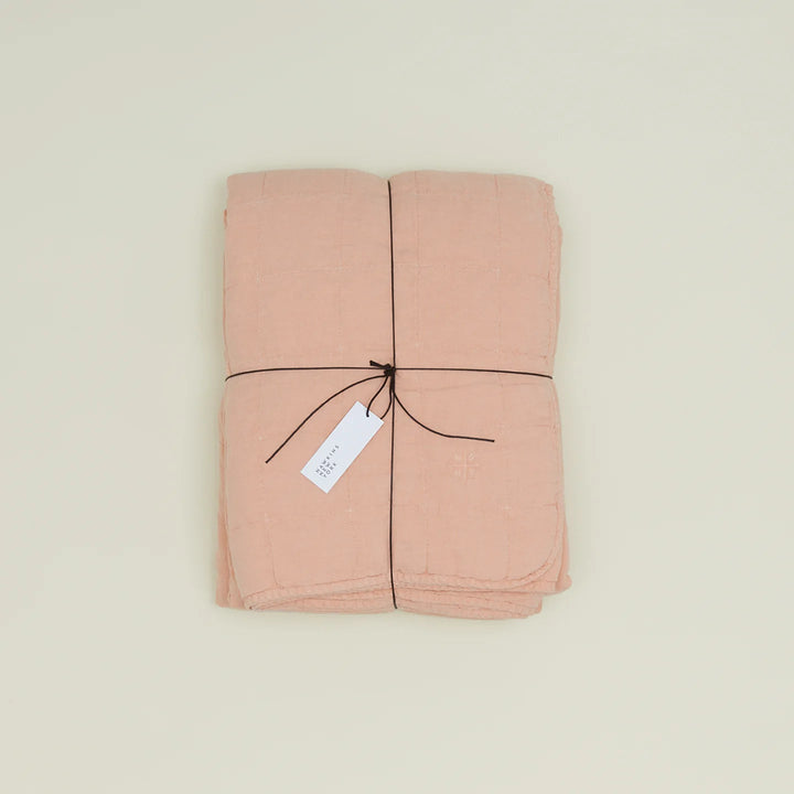 Simple Linen Quilt - Hawkins New York Bedding + Pillows - Blush - Queen - HORNE