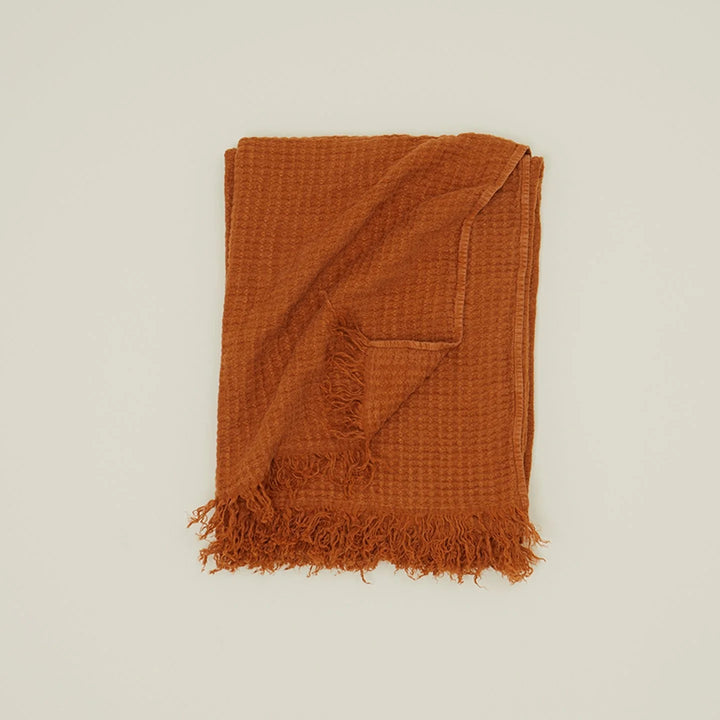 Simple Linen Throws - Hawkins New York Blankets + Throws + Pillows - Terracotta - HORNE