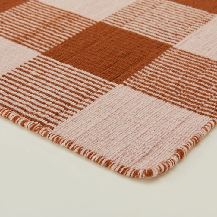 Simple Plaid Rug - Hawkins New York Rugs - Blush/Terracotta - 2'W x 3'L - HORNE