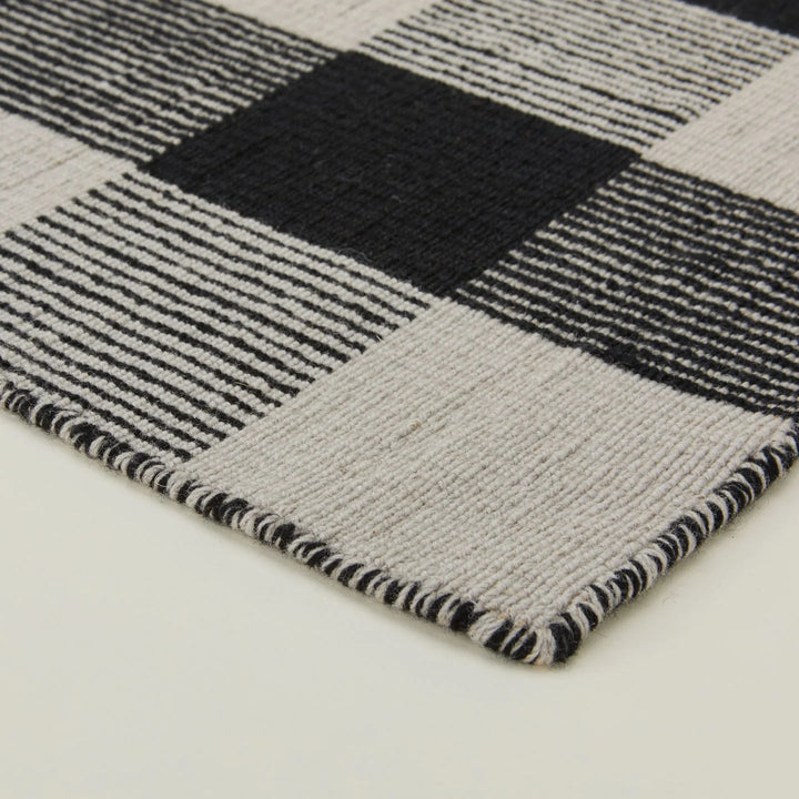 Simple Plaid Rug - Hawkins New York Rugs - Light Grey/Black - 2'W x 3'L - HORNE