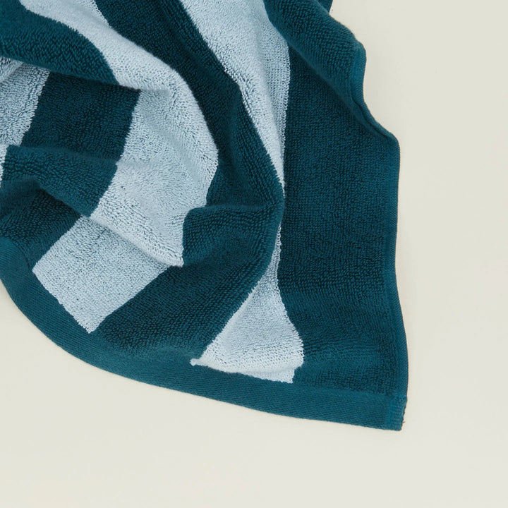 Simple Striped Terry Bath Mat - Hawkins New York Bath - Sky/Peacock - HORNE