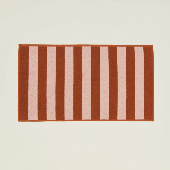 Simple Striped Terry Bath Mat - Hawkins New York Bath - Blush/Terracotta - HORNE