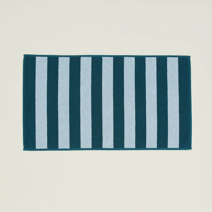 Simple Striped Terry Bath Mat - Hawkins New York Bath - Sky/Peacock - HORNE