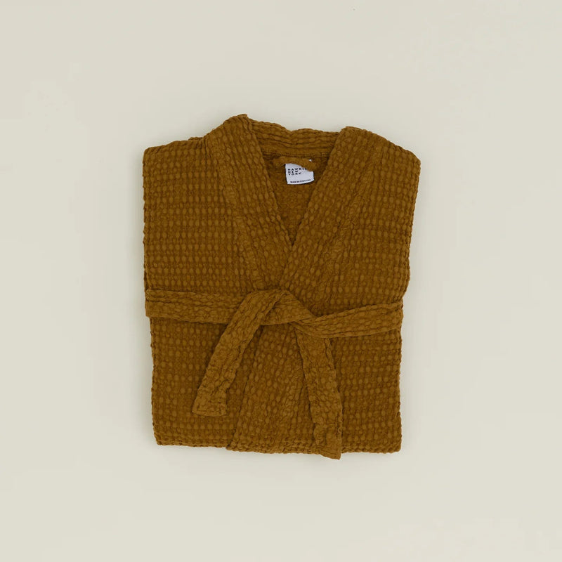 Simple Waffle Bathrobe - Hawkins New York Bath - White - Small - HORNE