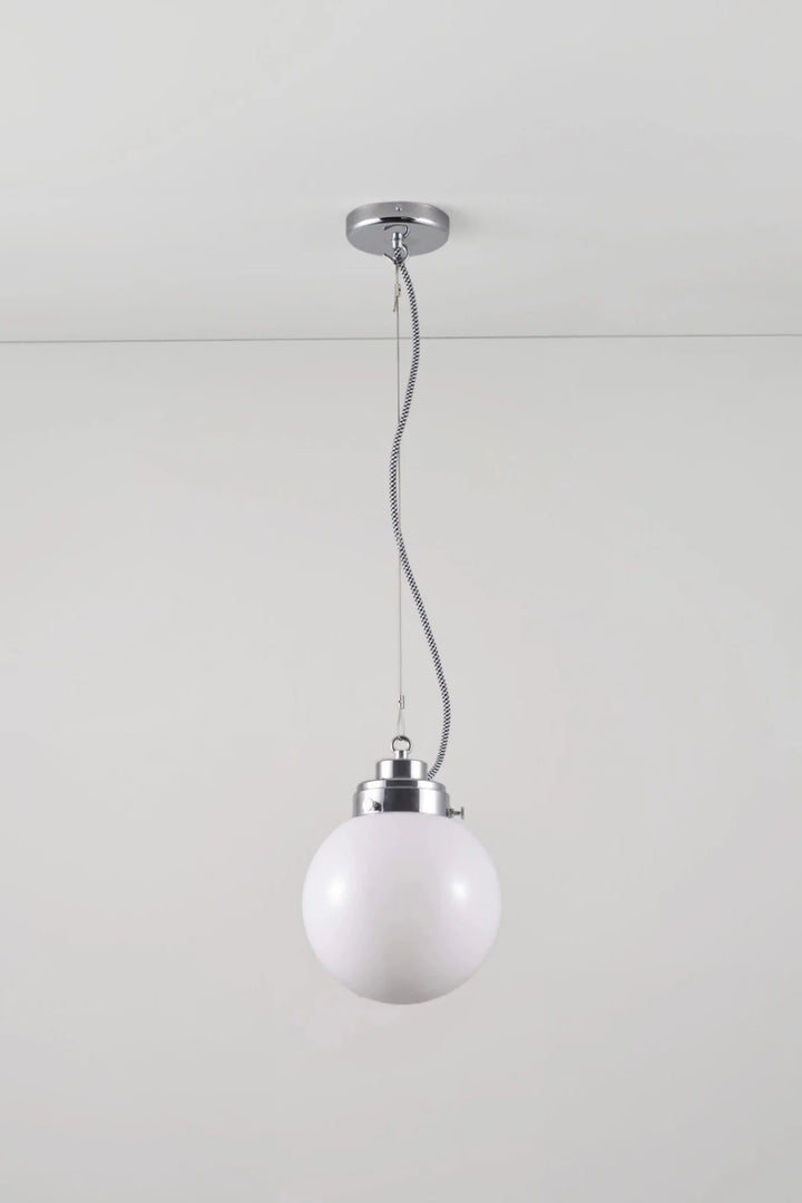 Small Globe Pendant - Original BTC Pendants - Chrome - Opal - HORNE