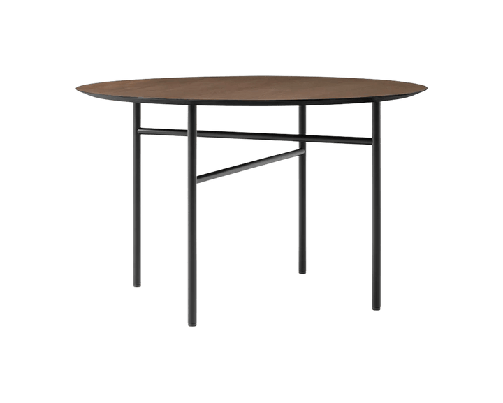 Snaregade Dining Table - Round - Audo Copenhagen Tables - Black | Dark Stained Oak - 120 - HORNE