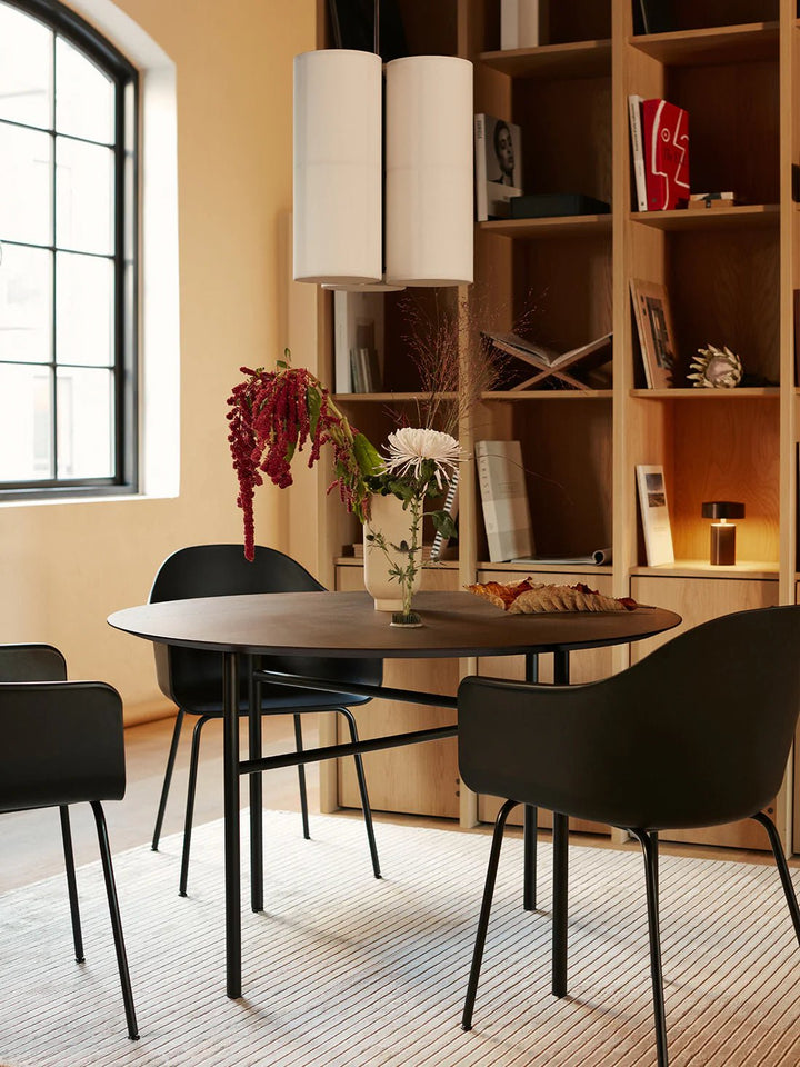 Snaregade Dining Table - Round - Audo Copenhagen Tables - Black | Dark Stained Oak - 120 - HORNE