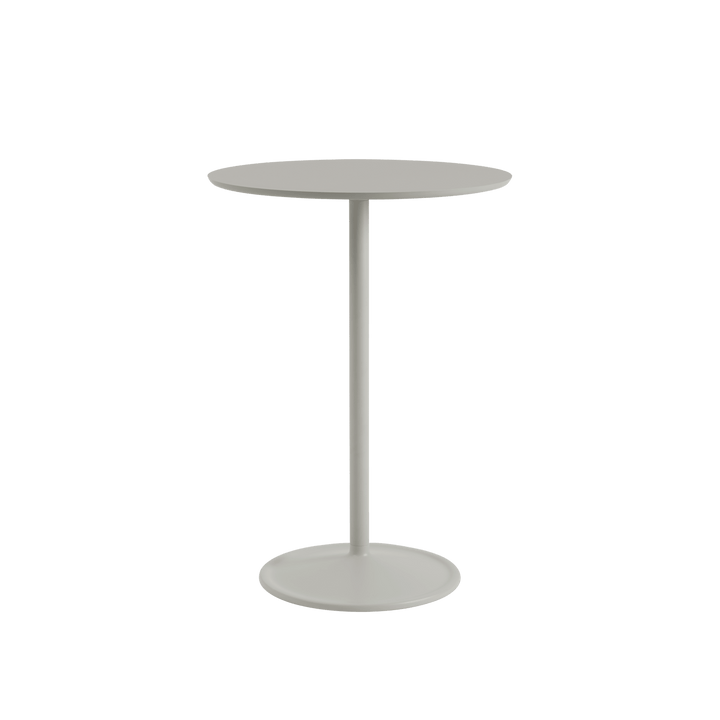 Soft Café Table - Round - Muuto Table + Task - Grey Linoleum/Grey - Tall - HORNE