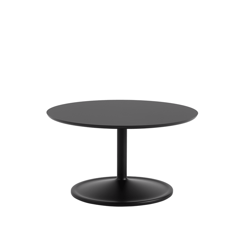 Soft Coffee Table - Round - Muuto Table + Task - Small - Black Nanolaminate/Black - HORNE