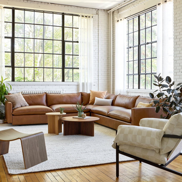 Sola Bi - Sectional - Gus* Modern - Sofas - Raleigh Chestnut Leather - HORNE