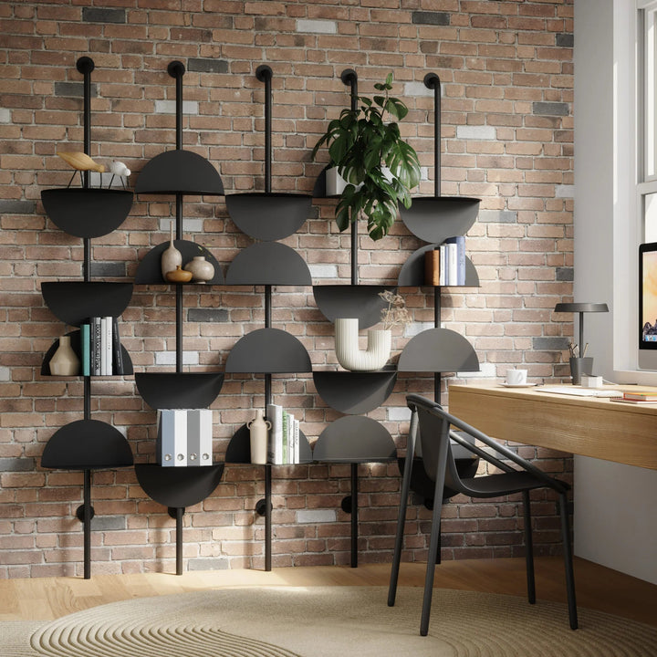 Solis Adjustable Standing Shelf - Umbra Shelving - Black - HORNE