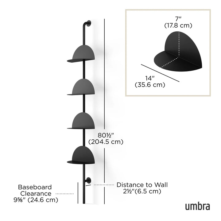 Solis Adjustable Standing Shelf - Umbra Shelving - Black - HORNE