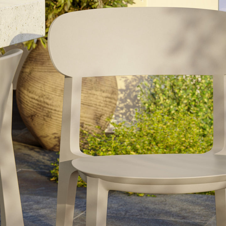 Spencer Eco - Friendly Outdoor Stacking Chair - Set of 4 - Urbia Chairs - Beige - HORNE