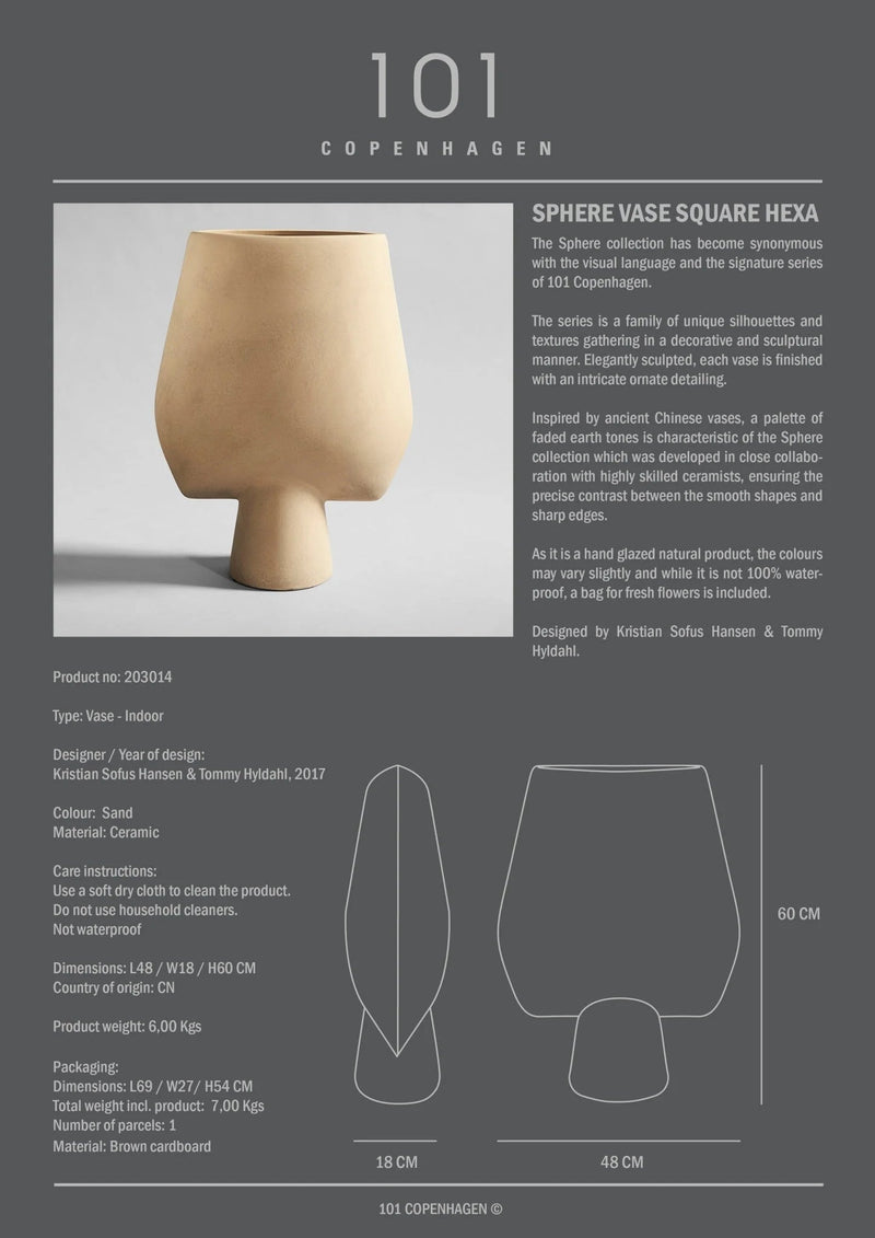 Sphere Vase Square - 101 Copenhagen Vases - Big - Dark Grey - HORNE