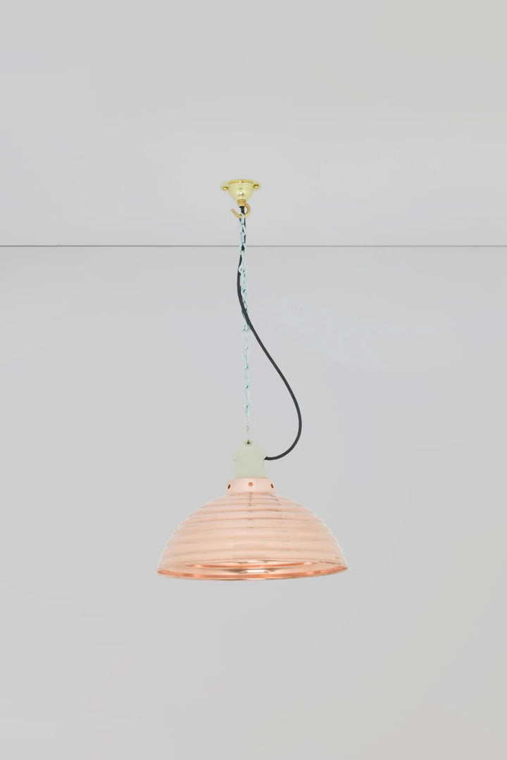 Spun Ripple with Suspension Lampholder - Davey Lighting Pendants - Polished Copper - HORNE