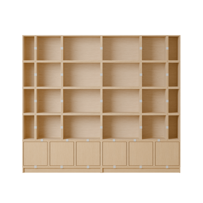 Stacked Storage System - Bookcase - Con 1 - Muuto Shelving - Brown Green - HORNE