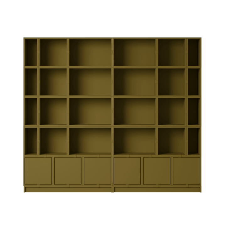 Stacked Storage System - Bookcase - Con 1 - Muuto Shelving - Brown Green - HORNE