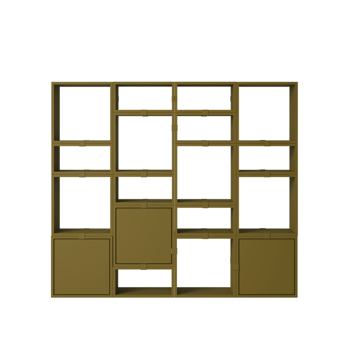 Stacked Storage System - Bookcase - Con 4 - Muuto Shelving - Brown Green - HORNE