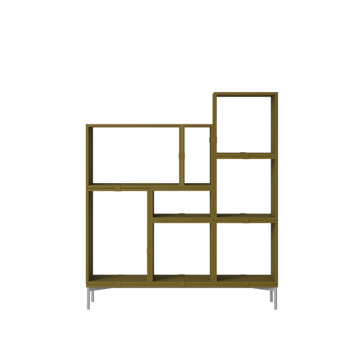 Stacked Storage System - Bookcase - Con 5 - Muuto Shelving - Brown Green - HORNE
