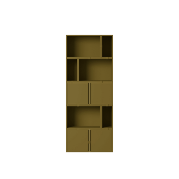Stacked Storage System - Bookcase - Con 8 - Muuto Shelving - Brown Green - HORNE