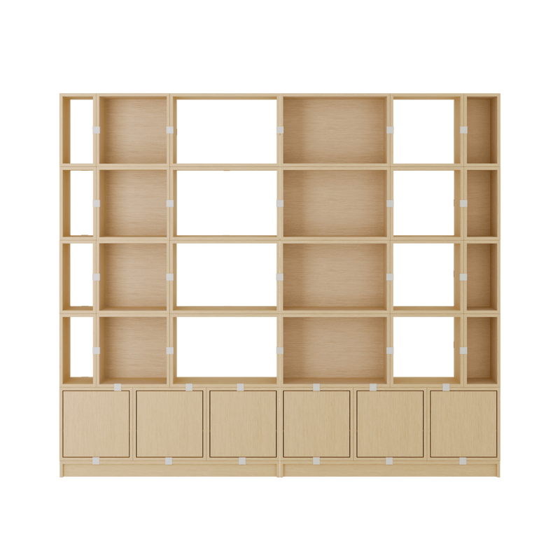 Stacked Storage System - Office Storage - Con 1 - Muuto Shelving - Brown Green - HORNE