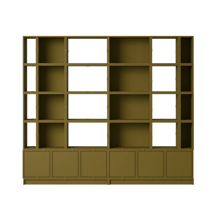 Stacked Storage System - Office Storage - Con 1 - Muuto Shelving - Brown Green - HORNE