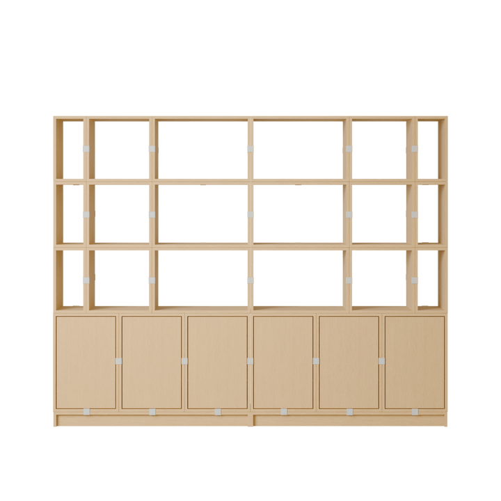 Stacked Storage System - Office Storage - Con 2 - Muuto Shelving - Oak - HORNE