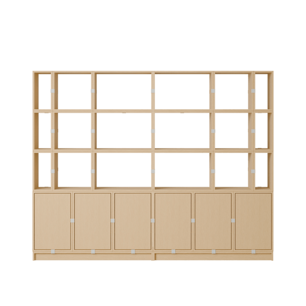 Stacked Storage System - Office Storage - Con 2 - Muuto Shelving - Oak - HORNE