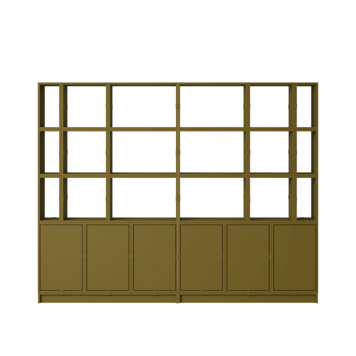 Stacked Storage System - Office Storage - Con 2 - Muuto Shelving - Brown Green - HORNE