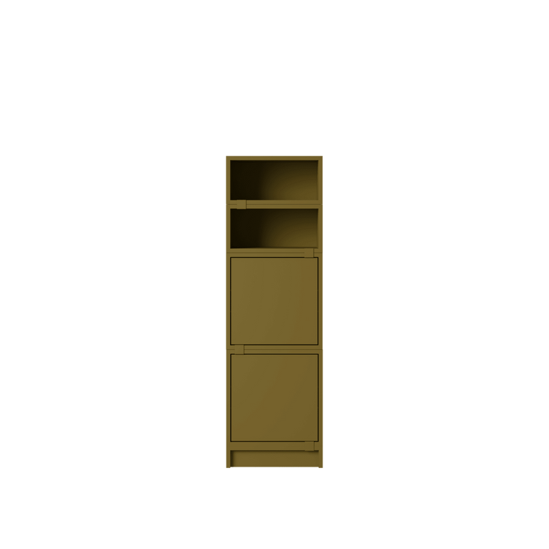 Stacked Storage System - Office Storage - Con 4 - Muuto Shelving - Brown Green - HORNE