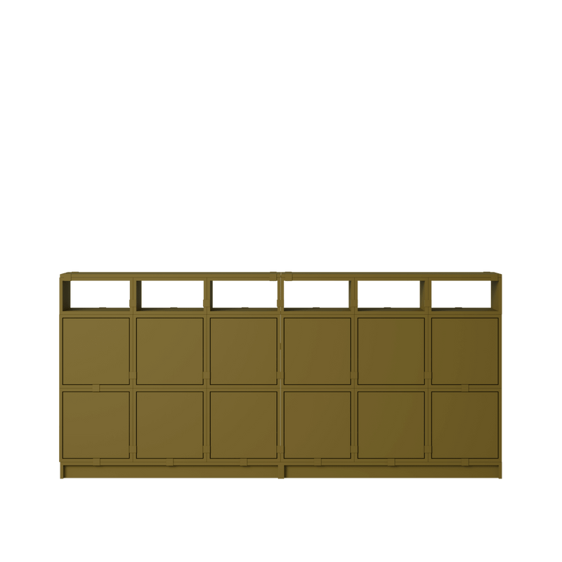 Stacked Storage System - Sideboard - Con 1 - Muuto Sideboards + Cabinets - Brown Green - HORNE