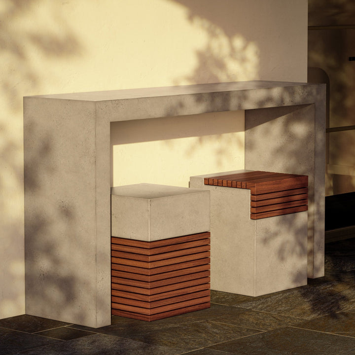 Stecca Cascata Stool - Urbia Stools + Benches + Ottomans - Ivory Terrazzo - HORNE