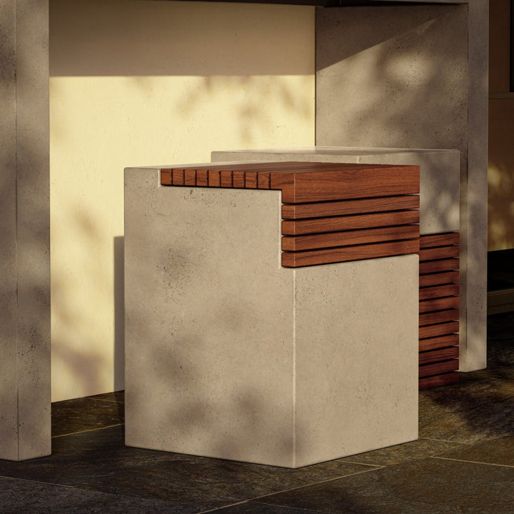Stecca Cascata Stool - Urbia Stools + Benches + Ottomans - Ivory Terrazzo - HORNE
