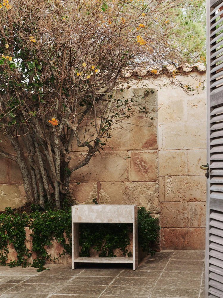Stone Plant Box with Shelf - Ferm Living Accent Tables - HORNE