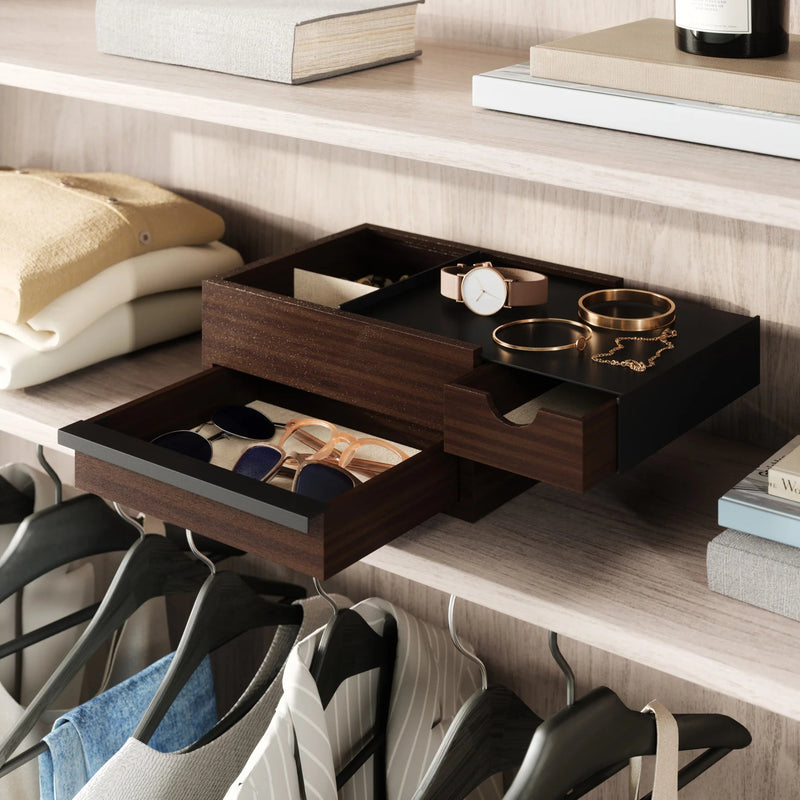 Stowit Storage Box - Umbra Storage + Organization - Black-Walnut - HORNE
