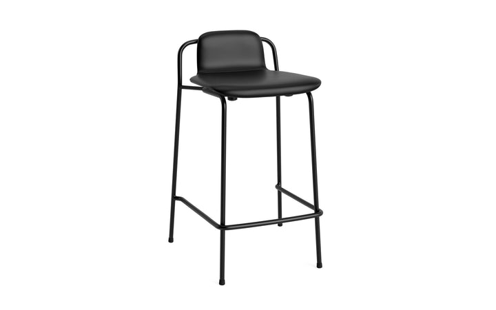 Studio Barstool 65 cm Full Upholstery - Normann Copenhagen Barstools - Ultra Leather - 41599 Black - HORNE